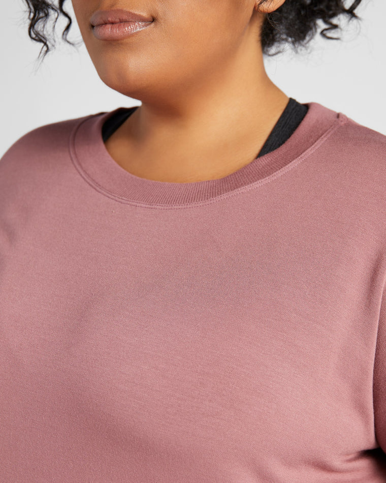 Rose Pink $|& Interval Flex Drop Shoulder Pullover - SOF Detail