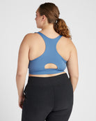 Dusty Blue $|& Interval Spacedye Square Neck Open Back Bra - SOF Back