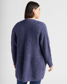 Blue $|& Bobeau Two Pocket Popcorn Cardigan - SOF Back