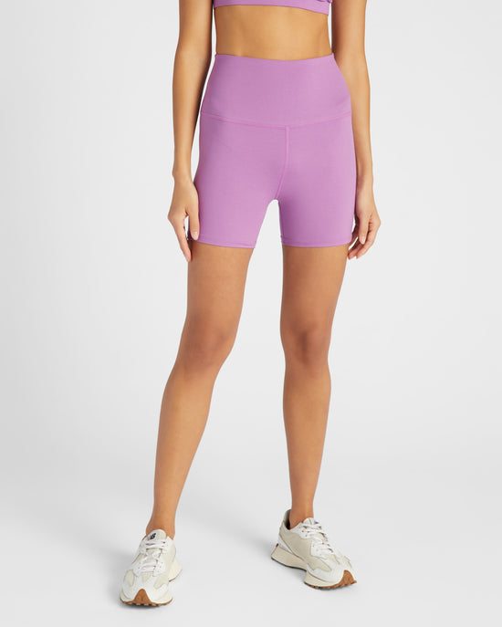 Very Grape Purple $|& Interval Spacedye Bike Short - SOF Front