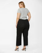 Black Beauty $|& Mica Denim Wide Leg Cropped Jeans - VOF Back