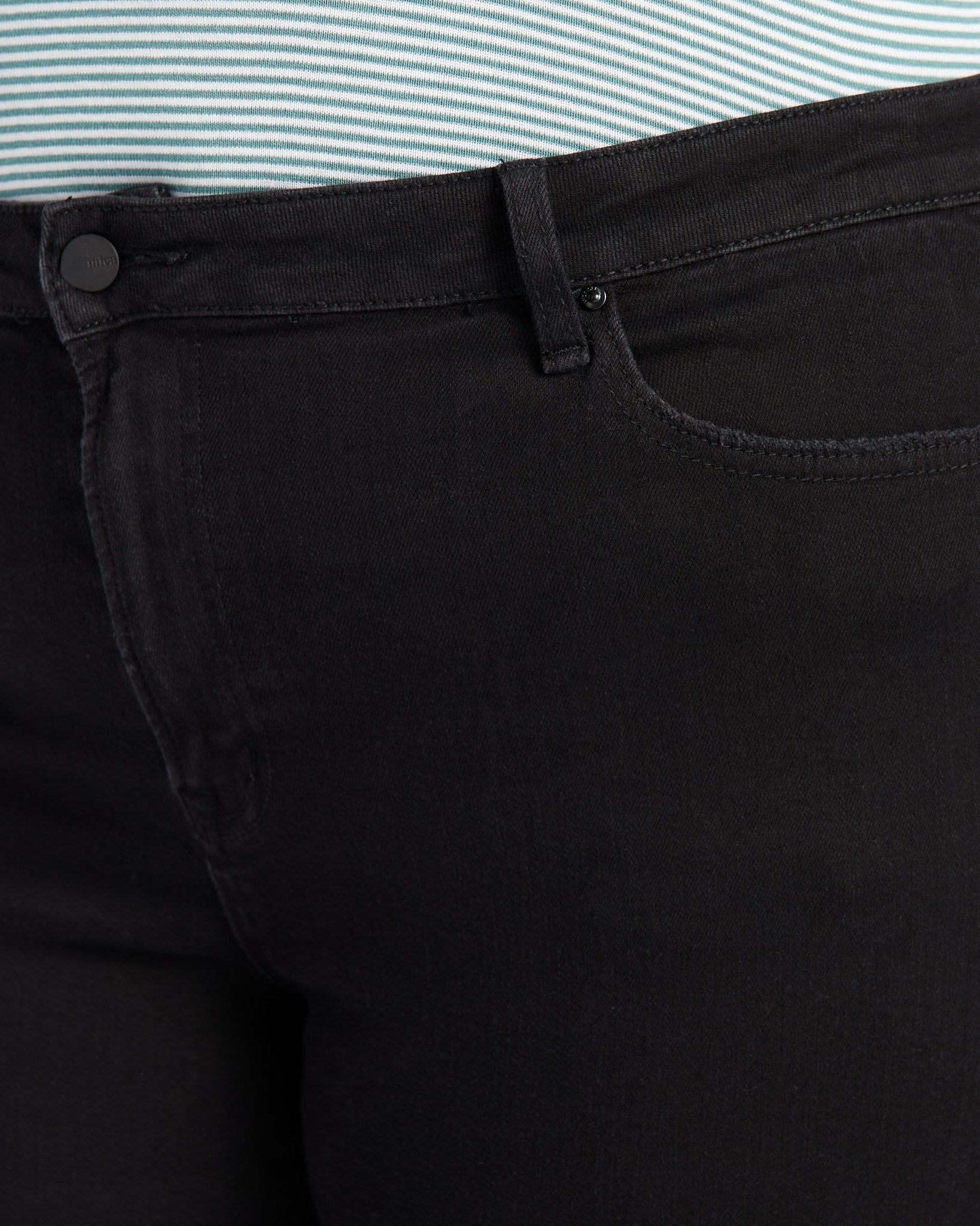 Black Beauty $|& Mica Denim Wide Leg Cropped Jeans - SOF Detail