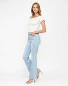 Yale Blue $|& Mica Denim Flare Leg Jeans - VOF Side