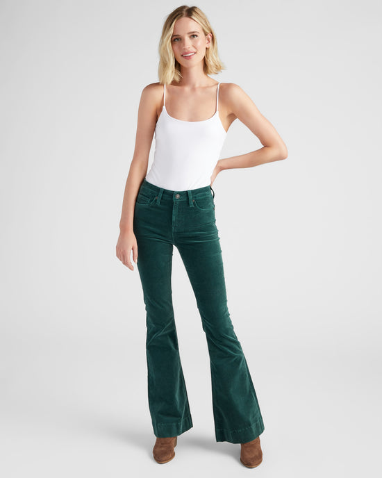Verdant Green $|& Mica Denim Velvet Super Flare - SOF Full Front
