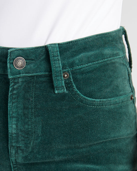 Verdant Green $|& Mica Denim Velvet Super Flare - SOF Detail