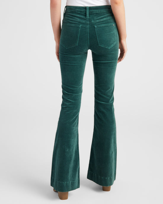 Verdant Green $|& Mica Denim High Rise Velvet Super Flare - SOF Back