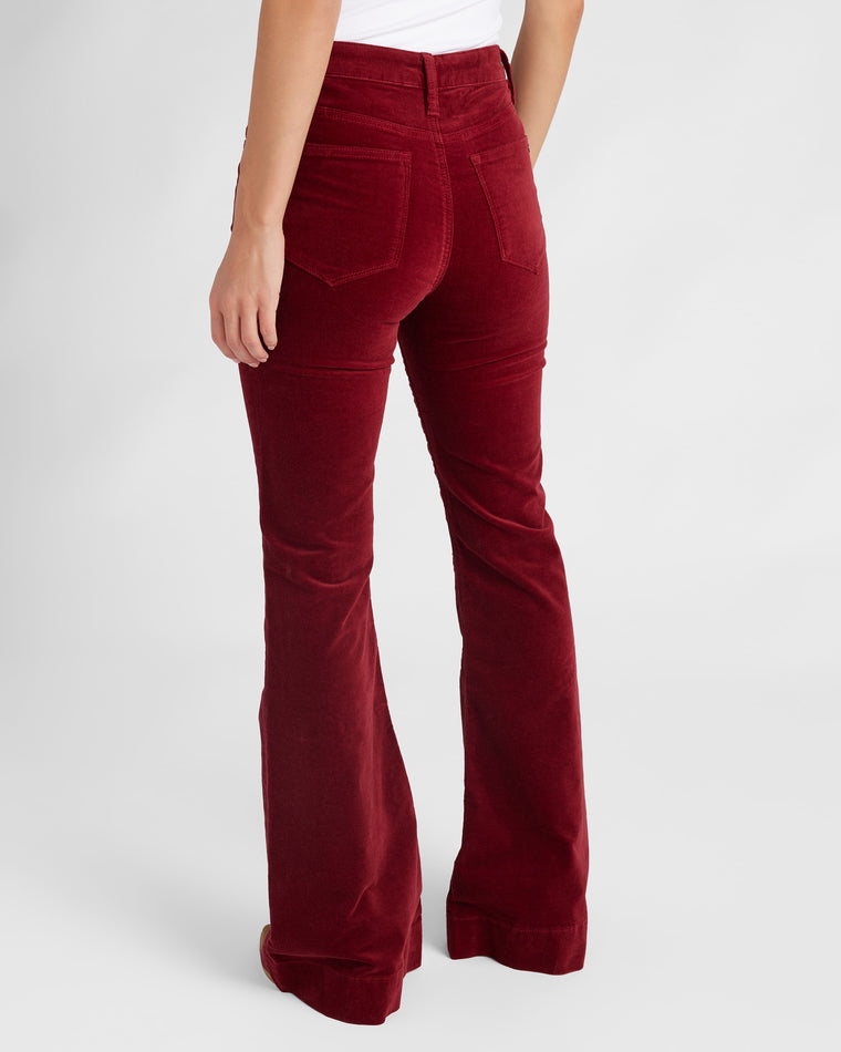 Cabernet $|& Mica Denim High Rise Velvet Super Flare - SOF Back