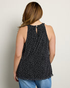 Black/Ivory $|& Loveappella Printed Halter Tank - SOF Back