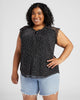 Plus Size Ruched Yoke Tie Top
