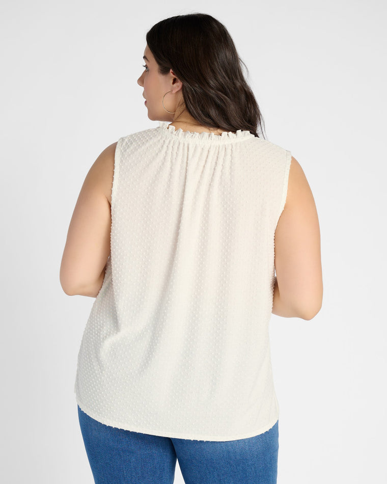 Ivory $|& Loveappella Tie Front Swing Top - SOF Back