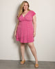 Plus Size Short Sleeve Surplice Dress