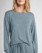 Frost Blue $|& Bobeau Cozy Pullover and Short Set - SOF Detail