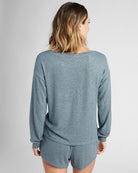 Frost Blue $|& Bobeau Cozy Pullover and Short Set - SOF Back
