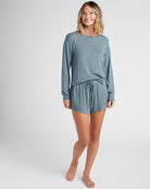 Frost Blue $|& Bobeau Cozy Pullover and Short Set - SOF Front