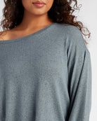 Frost Blue $|& Bobeau Cozy Pullover and Short Set - SOF Detail