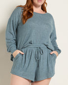 Frost Blue $|& Bobeau Cozy Pullover and Short Set - SOF Full Front
