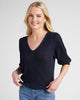 Coastal V-Neck Elbow Sleeve Sweater
