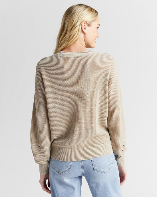 Oatmeal $|& 78&SUNNY Coastal Crewneck Pullover Sweater - SOF Back