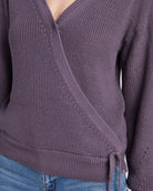 Lavender $|& SEAS Coastal Wrap Sweater - SOF Detail