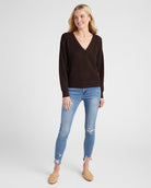 Dark Chocolate $|& SEAS Coastal Wrap Sweater - UGC On Fig