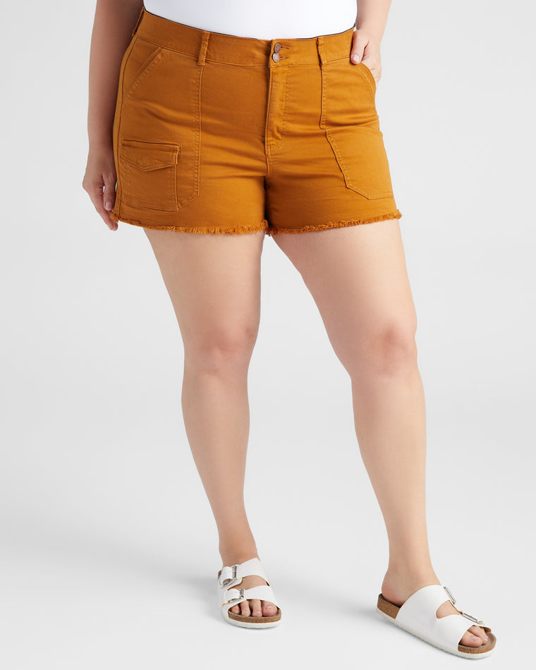 Cathay Spice Ochre $|& Herizon Gwen High Rise Utility Short - SOF Front