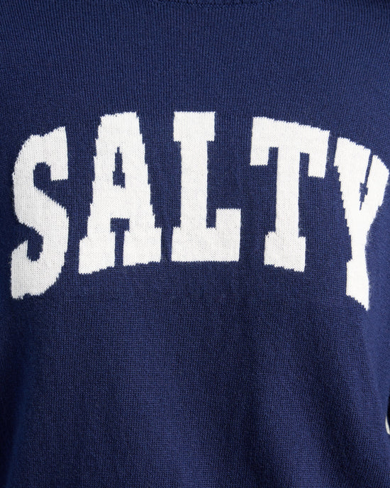 Navy/White $|& SEAS Salty Graphic Crew Neck Sweater - SOF Detail