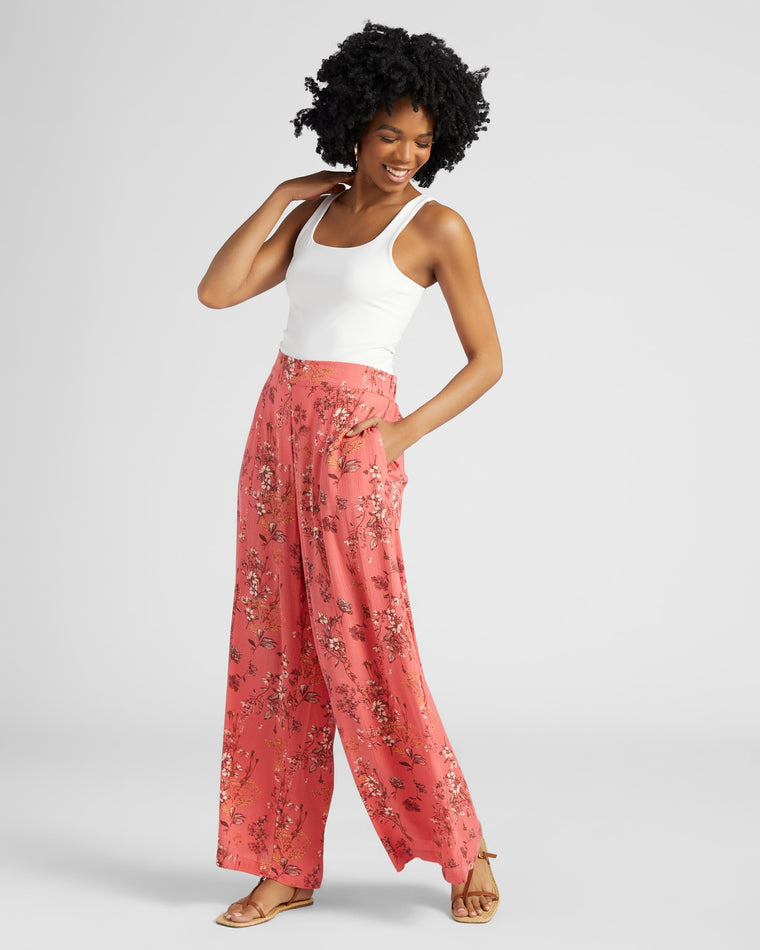 Coral $|& 78&Sunny Flat Front Palazzo Pant - SOF Full Front