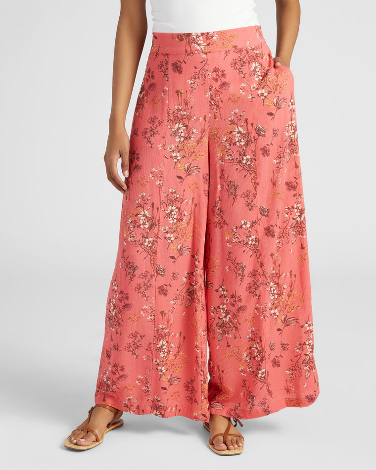 Coral $|& 78&Sunny Flat Front Palazzo Pant - SOF Front