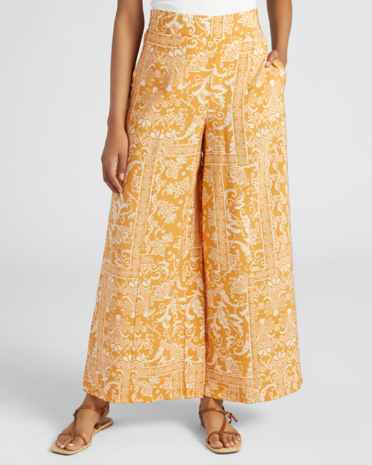 Nugget Yellow $|& 78&Sunny Flat Front Palazzo Pant - SOF Front