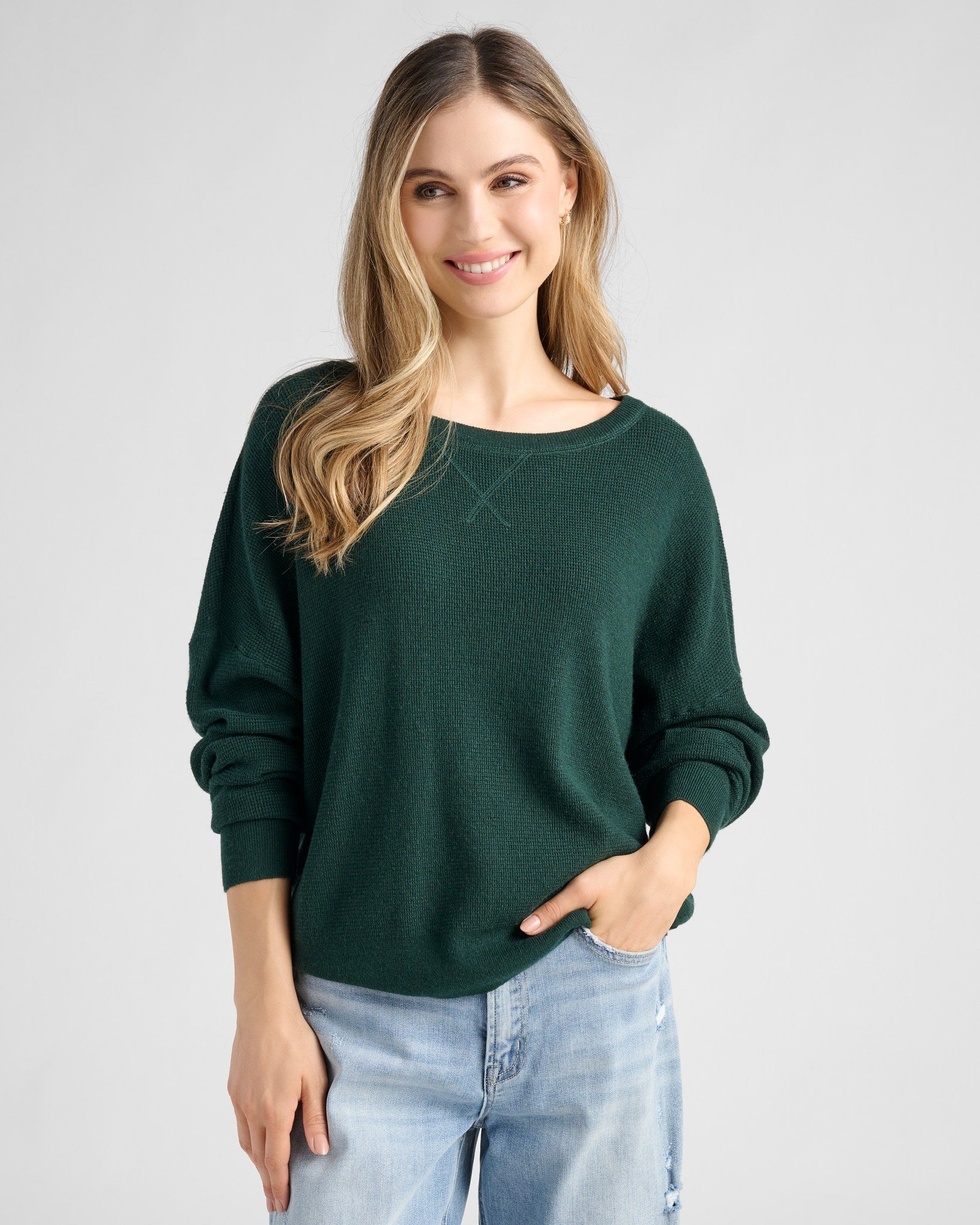 Hunter Green $|& Herizon Wanderer Waffle Long Sleeve - SOF Front