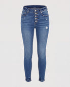 Medium Wash $|& SEAS Tina High Rise Ankle Skinny Jeans with Button Fly
