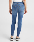 Medium Wash $|& SEAS Tina High Rise Ankle Skinny Jeans with Button Fly - SOF Back