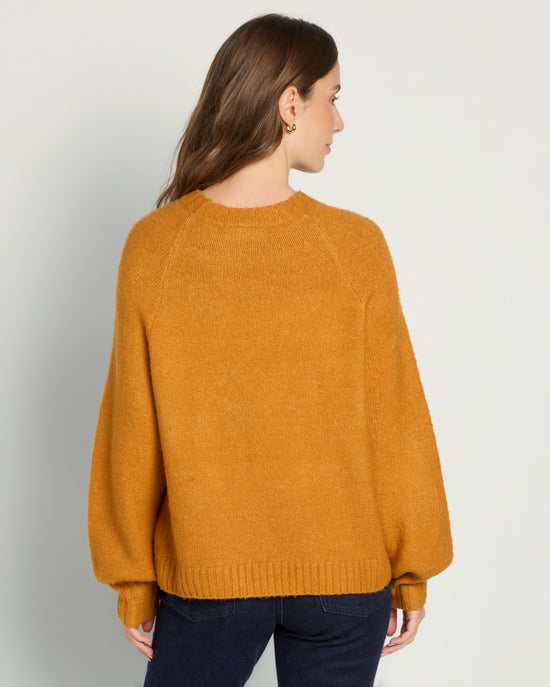 Mustard $|& SEAS Balloon Sleeve Crewneck Sweater - SOF Back