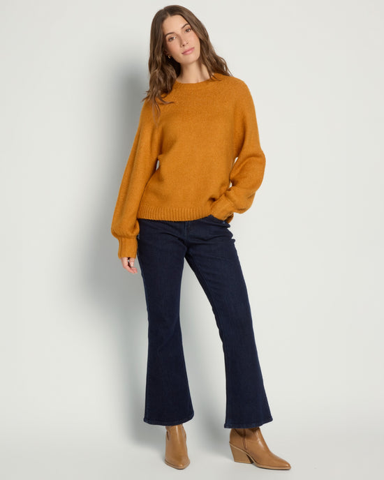 Mustard $|& SEAS Balloon Sleeve Crewneck Sweater - UGC On Fig