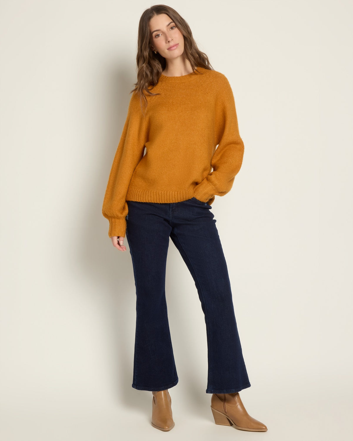 Mustard $|& SEAS Balloon Sleeve Crewneck Sweater - UGC On Fig