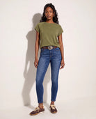 Dark Wash $|& SEAS Whitney High Rise Ankle Skinny Jeans - SOF Back