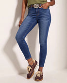 Dark Wash $|& SEAS Whitney High Rise Ankle Skinny Jeans - SOF Front