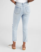 Light Wash $|& SEAS Carly High Rise Cropped Straight Leg Jeans - SOF Back
