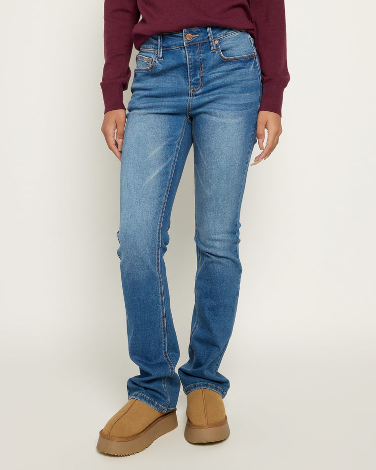 Medium Wash Blue $|& Herizon Avril High Rise Slim Bootcut Jeans - SOF Front