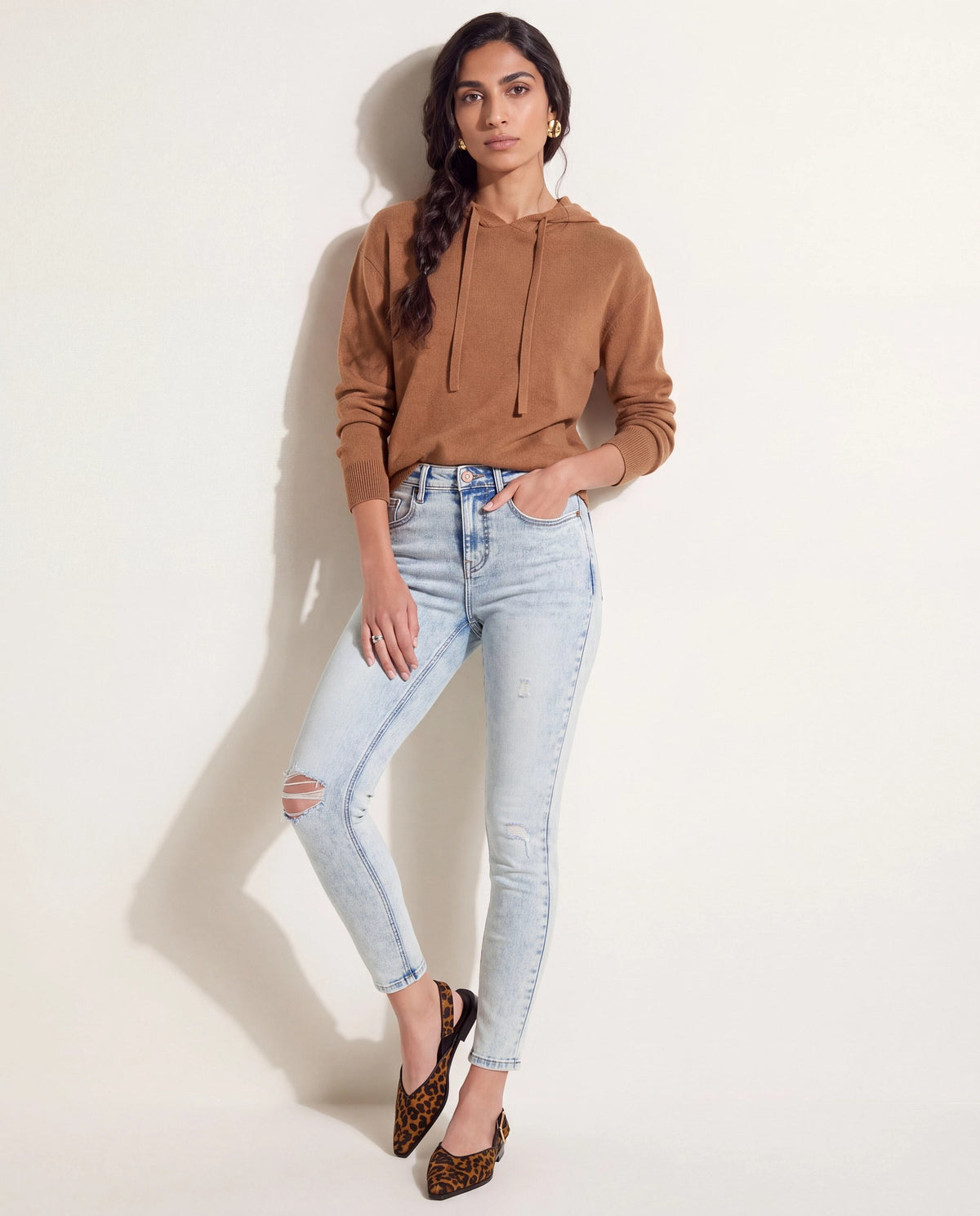 Light Wash $|& Herizon Jayne High Rise Distressed Skinny Jeans - SOF Back