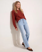 Rooibos Tea $|& Herizon Wanderer Waffle One Shoulder Sweater - SOF Back