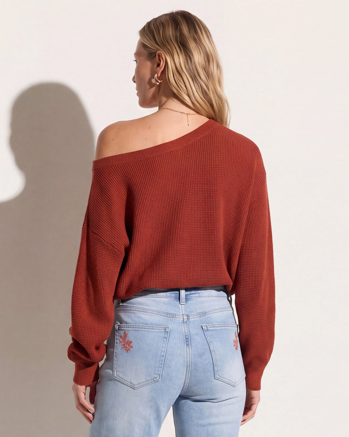 Rooibos Tea $|& Herizon Wanderer Waffle One Shoulder Sweater - SOF Side