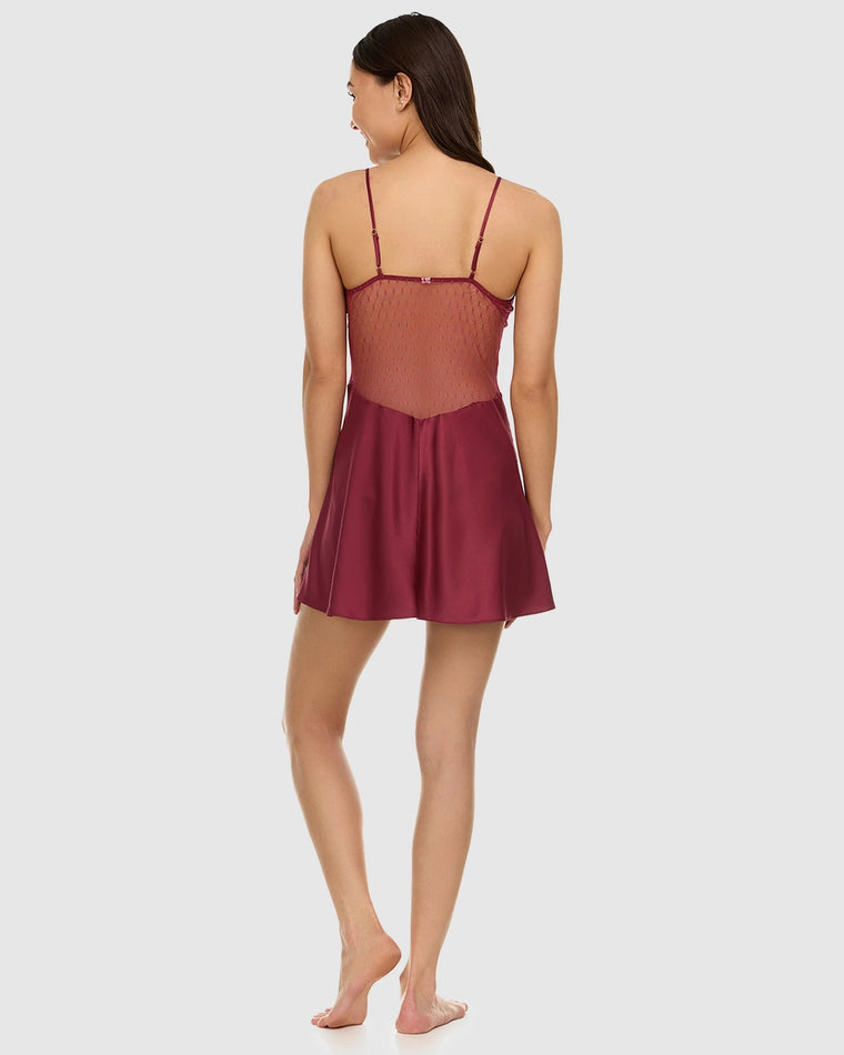 Wine $|& Flora Nikrooz Showstopper Chemise - VOF Back
