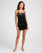 Black $|& flora Rebecca Crushed Velour Set - SOF Front