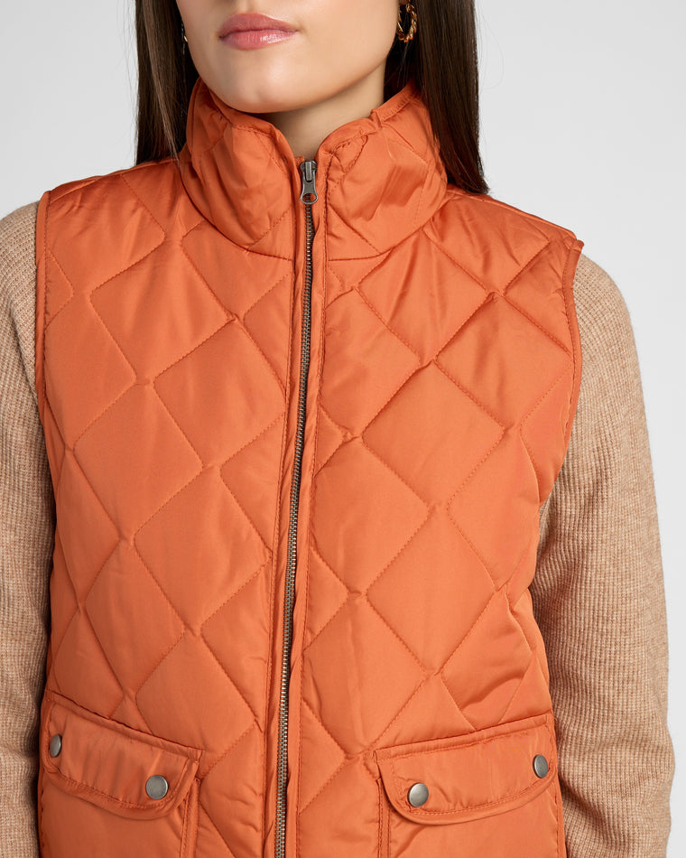 Rust $|& Herizon Stargazer Quilted Vest - SOF Detail