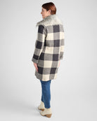 Black/Ivory $|& OneWorld Buffalo Plaid Coatigan with Removable Fur - SOF Back