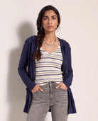 Navy $|& SEAS Laguna Hooded Cardigan - SOF Front
