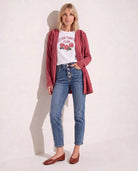 Heather Cabernet $|& SEAS Over The Falls Cardigan - SOF Back