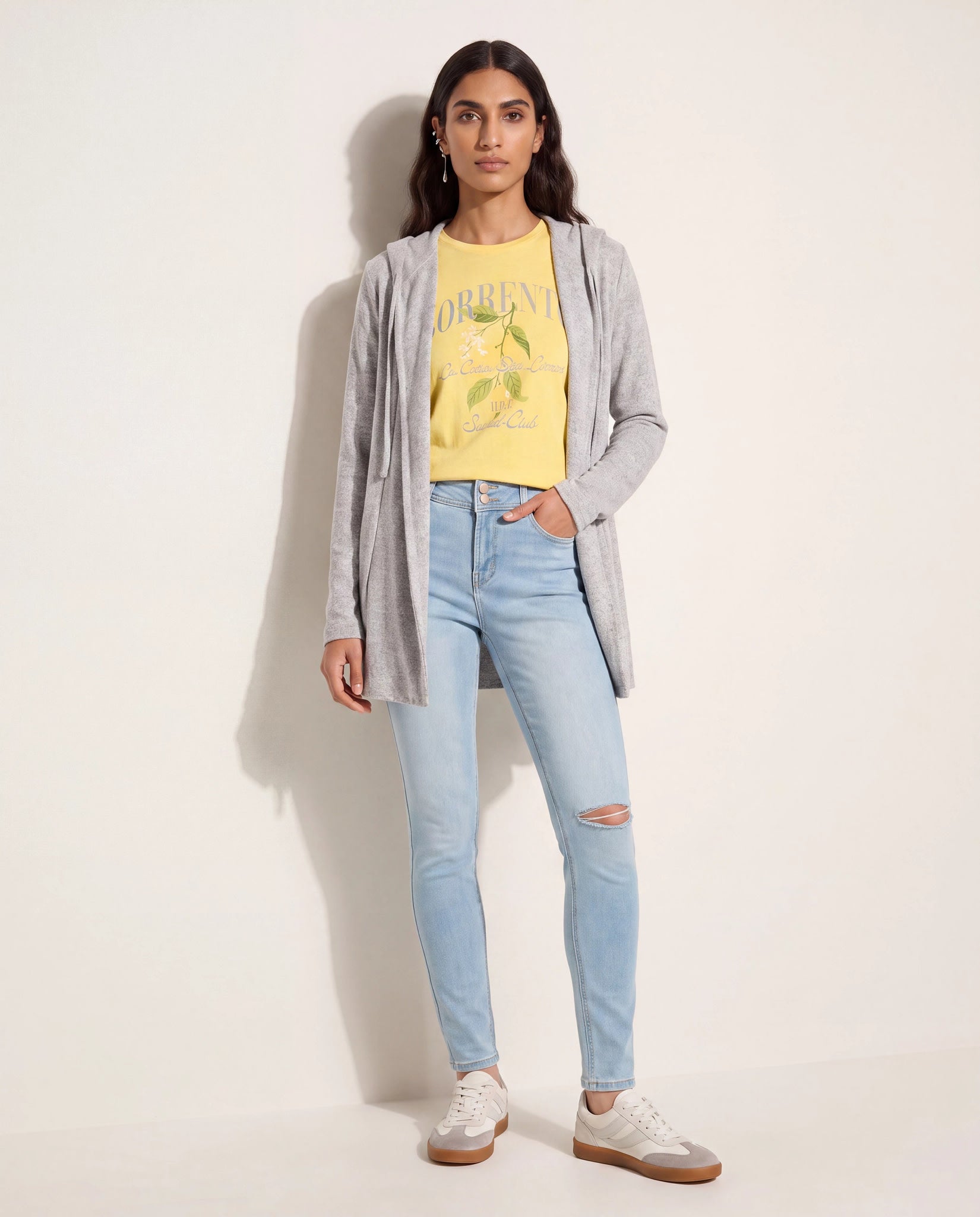 Heather Grey $|& SEAS Over The Falls Cardigan - SOF Back