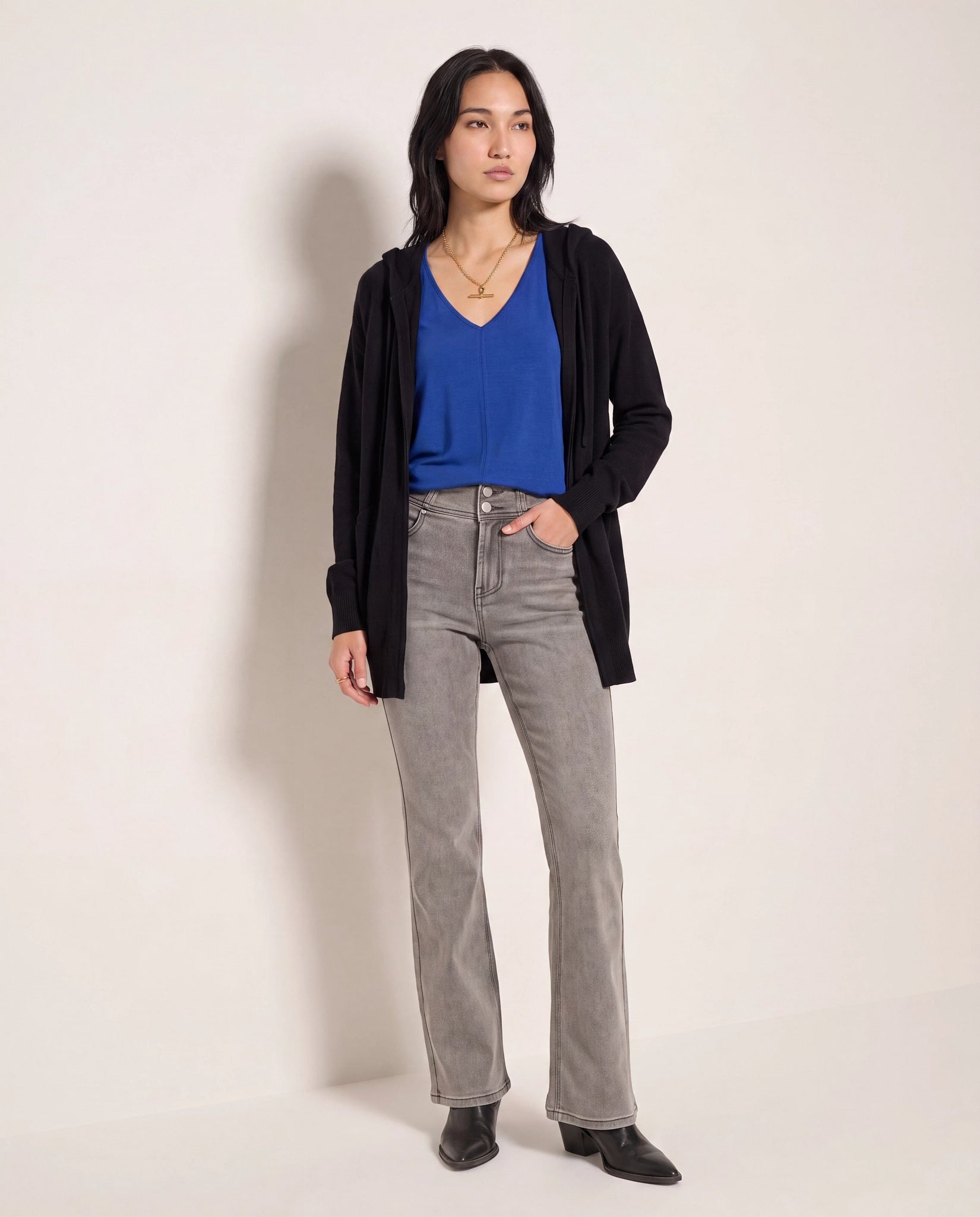 Black $|& SEAS Over The Falls Cardigan - SOF Back